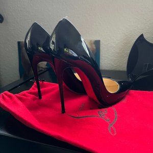Christian Louboutin Patent Leather Animal Print Pumps